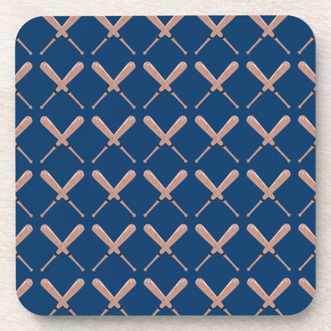 Navy Baseball Bat Drink Coaster (Front)