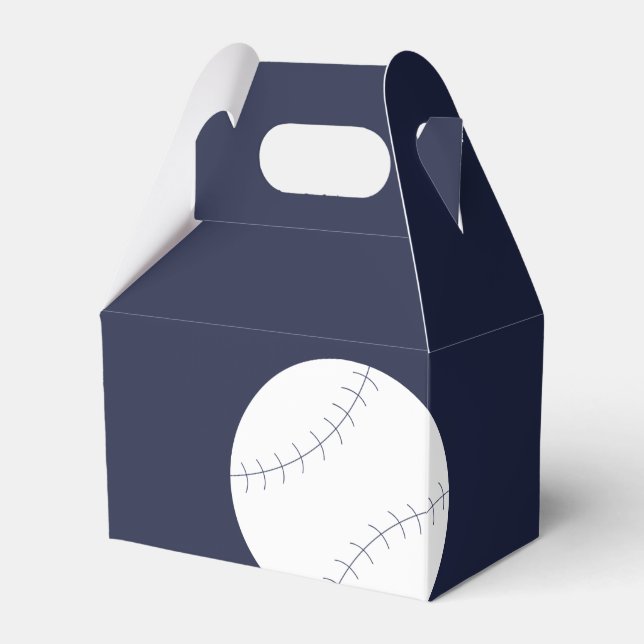 Navy Baseball Favor Boxes (Front Side)