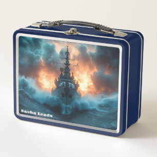 Navy Battleship Metal Lunch Box