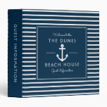 Navy Beach House Vacation Rental Guest Information 3 Ring Binder
