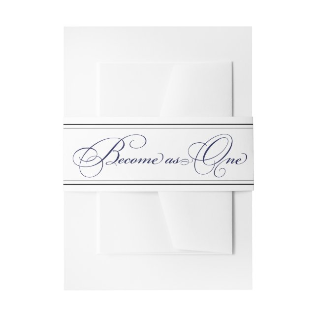 Navy Become as One Christian Wedding Belly Band (Front Example)