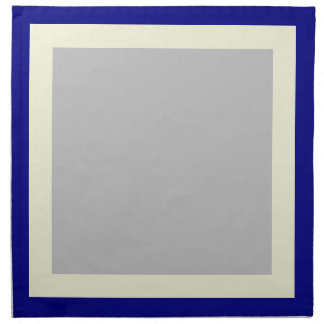 Navy Beige and SIlver-Colored Napkins