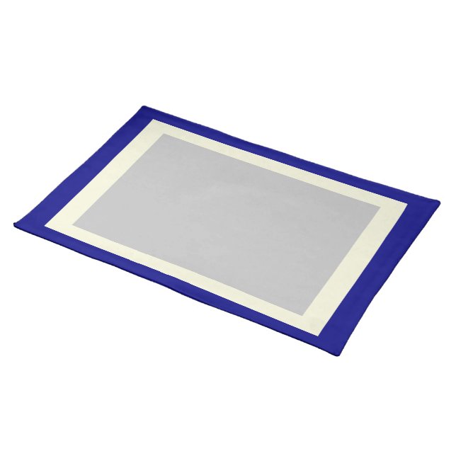Navy Beige and Silver-Colored Placemat (On Table)