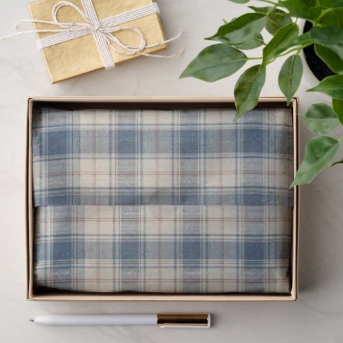 Navy Beige Railway Stripe Pattern Tissue Paper