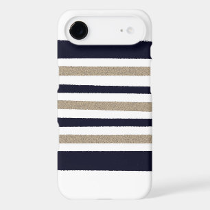 Navy / Beige / White Paper Stripes iPhone 17 Air Case
