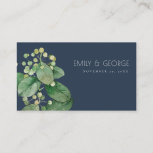 NAVY BERRY LEAFY FOLIAGE GREENERY WEDDING WEBSITE BUSINESS CARD