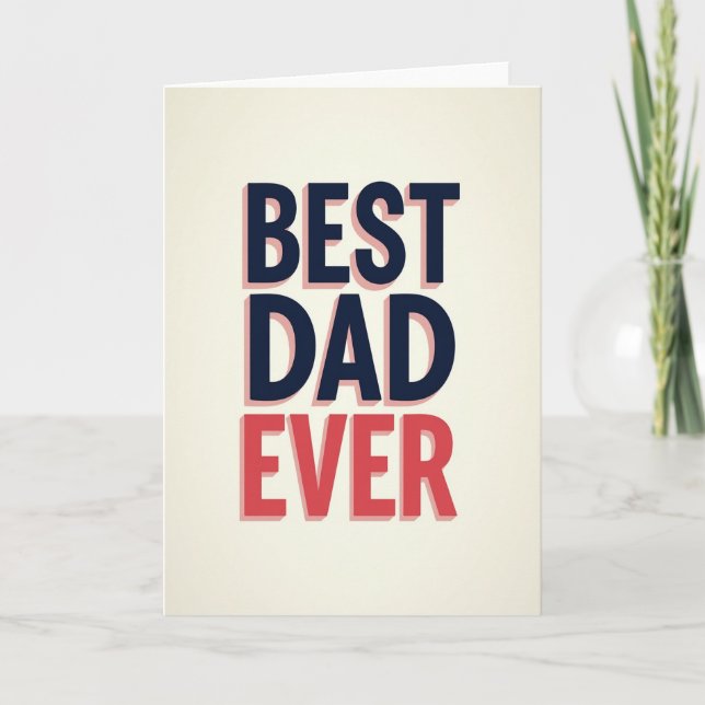 Navy Best Dad Ever Shadow Card (Front)