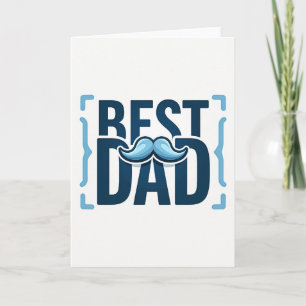 Navy Best Dad Mustache Father Card