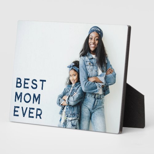 Navy Best Mom Ever Photo Plaque