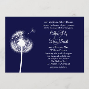 Navy Best Wishes! Wedding Invitation