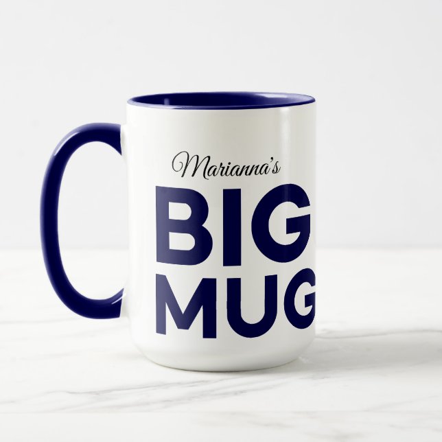 Navy Big Mug | Huge Mug | Script Custom Name (Left)