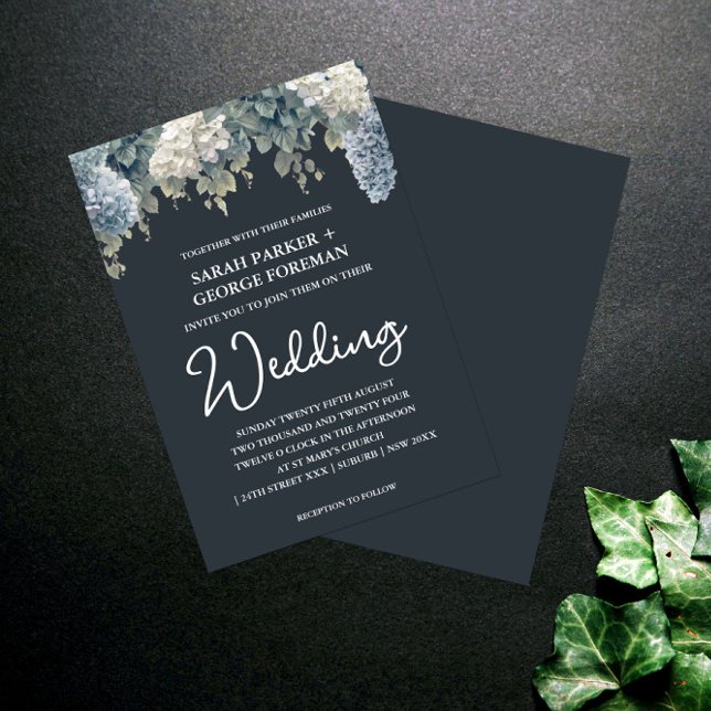 Navy Black Green Wedding Invitations (Creator Uploaded)