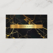 Navy Black Grungy Gold Marble Vip Business Card (Front)