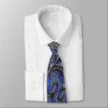 Navy & Black Paisley Peacock Colors Wedding Tie<br><div class="desc">Any Tie that isn't printed front and back can be customized by you to have print on the back side too.  Just Scroll down and click "customize further" on Personalize Template Pop-Up window and select all and copy and then select the back side and paste.</div>