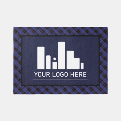 Navy Black Red Plaid Your Logo Business Rug