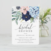 Navy Blooms Bridal Shower Invitation Card | Zazzle