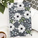 Navy Blooms Floral Personalized  Planner<br><div class="desc">Organize your life with this beautiful navy blooms floral personalized planner. Perfect for women who appreciate elegant and vibrant designs, this planner combines functionality with a touch of nature. The chic floral pattern and sophisticated navy background make your daily planning a stylish affair. Personalize it with your name for a...</div>