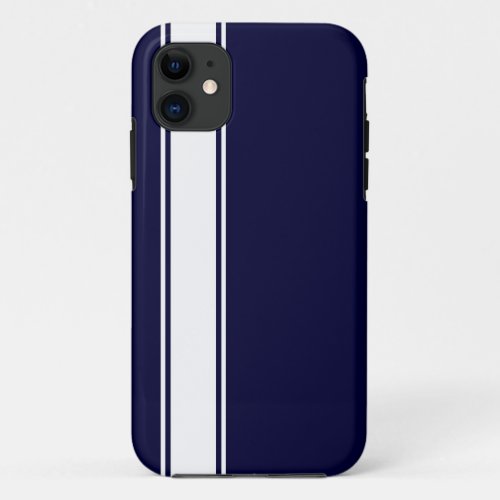 Navy Blu  White Team Jersey Stripe iPhone 5s Case