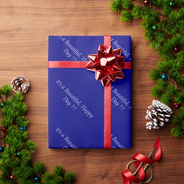Navy Blue 000080 - Custom Message or Blank Wrapping Paper (Holiday Gift)