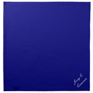 Navy Blue 000080 - With Name or Blank Cloth Napkin