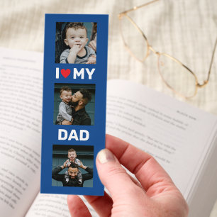 Navy Blue 3 Photo I Love My Dad Gift Bookmarks