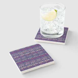 Aztec Blue Color Drink Beverage Coasters Zazzle Navy Blue Abstract Aztec Tribal Pattern Stone Coaster