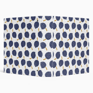 Navy Blue Abstract Flying Bomb Fruit Pattern 3 Ring Binder