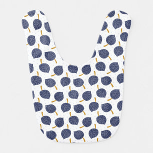 Navy Blue Abstract Flying Bomb Fruit Pattern Baby Bib