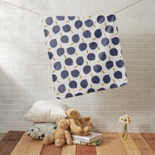 Navy Blue Abstract Flying Bomb Fruit Pattern Baby Blanket