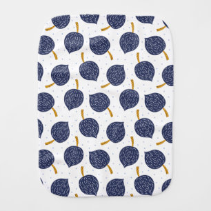 Navy Blue Abstract Flying Bomb Fruit Pattern Baby Burp Cloth
