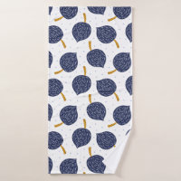 Navy Blue Abstract Flying Bomb Fruit Pattern