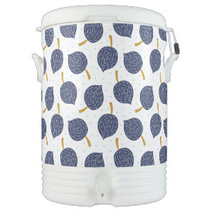 Navy Blue Abstract Flying Bomb Fruit Pattern Beverage Cooler