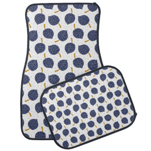 Navy Blue Abstract Flying Bomb Fruit Pattern Car Floor Mat