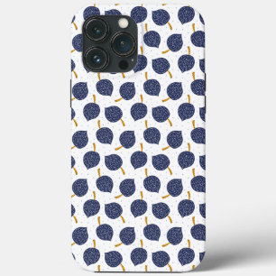 Navy Blue Abstract Flying Bomb Fruit Pattern iPhone 13 Pro Max Case