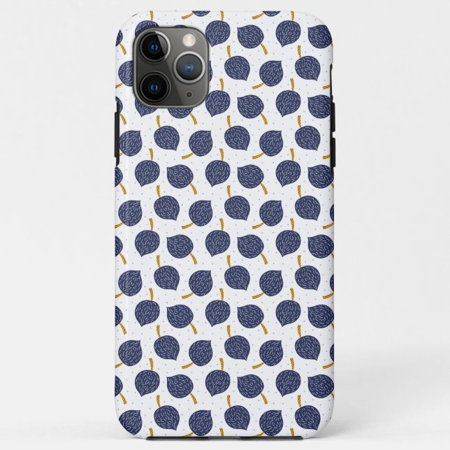 Navy Blue Abstract Flying Bomb Fruit Pattern Case-Mate iPhone Case (Back)