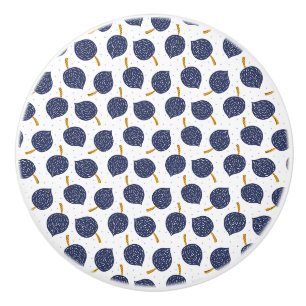 Navy Blue Abstract Flying Bomb Fruit Pattern Ceramic Knob