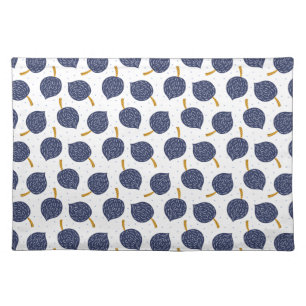Navy Blue Abstract Flying Bomb Fruit Pattern Cloth Placemat