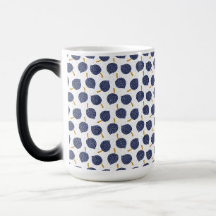 Navy Blue Abstract Flying Bomb Fruit Pattern Color Morph Mug