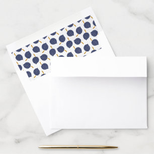 Navy Blue Abstract Flying Bomb Fruit Pattern Envelope Liner