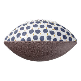 Navy Blue Abstract Flying Bomb Fruit Pattern Football