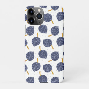Navy Blue Abstract Flying Bomb Fruit Pattern iPhone 11Pro Case