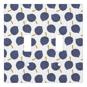 Navy Blue Abstract Flying Bomb Fruit Pattern Light Switch Cover