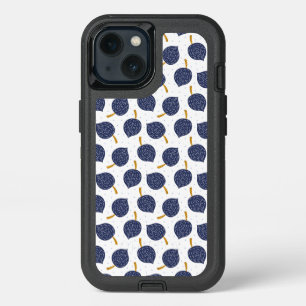 Navy Blue Abstract Flying Bomb Fruit Pattern iPhone 13 Case