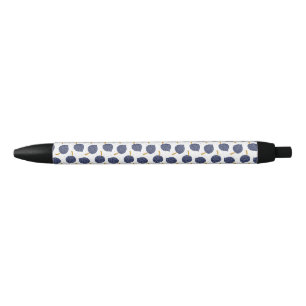 Navy Blue Abstract Flying Bomb Fruit Pattern Pen