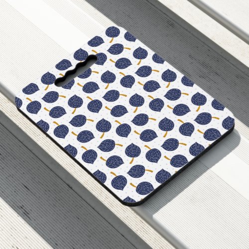 Navy Blue Abstract Flying Bomb Fruit Pattern Seat Cushion