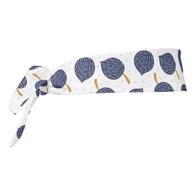 Navy Blue Abstract Flying Bomb Fruit Pattern Tie Headband (Rotate 270)