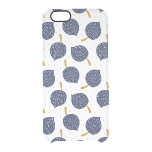 Navy Blue Abstract Flying Bomb Fruit Pattern Clear iPhone 6/6S Case