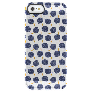 Navy Blue Abstract Flying Bomb Fruit Pattern Clear iPhone SE/5/5s Case
