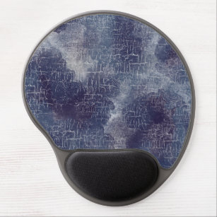 Navy Blue Abstract Grunge Wrist Rest  Gel Mouse Pad