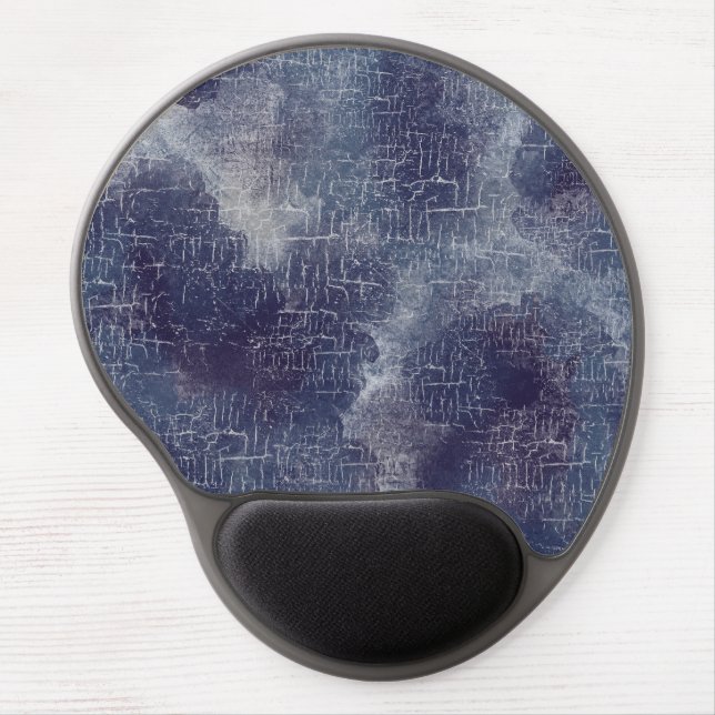 Navy Blue Abstract Grunge Wrist Rest  Gel Mouse Pad (Front)